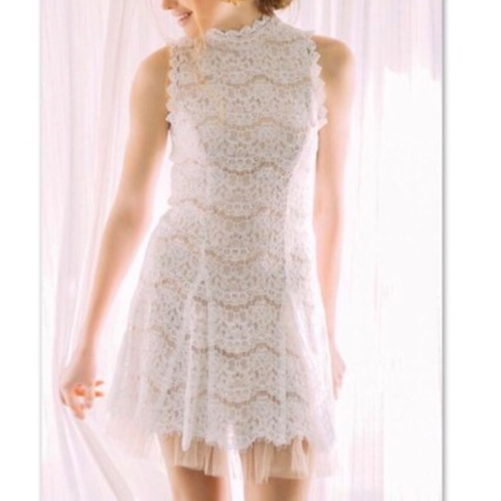 Francesca’s Lace and Tan Dress